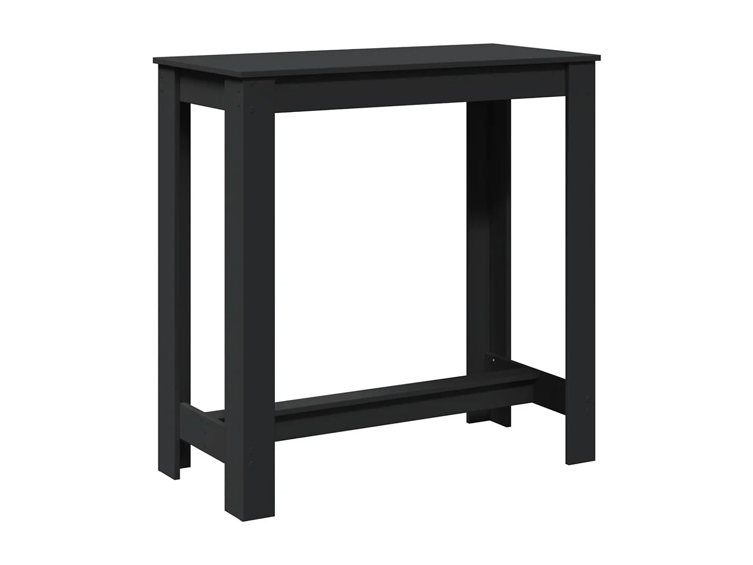 Tavolo da Bar Nero 102x50x103,5 cm in Legno Multistrato