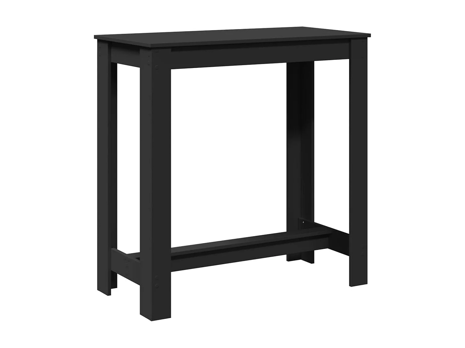 Tavolo da Bar Nero 102x50x103,5 cm in Legno Multistrato