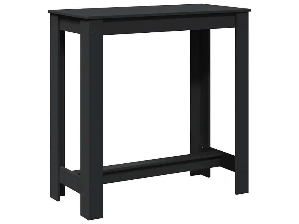 Tavolo da Bar Nero 102x50x103,5 cm in Legno Multistrato