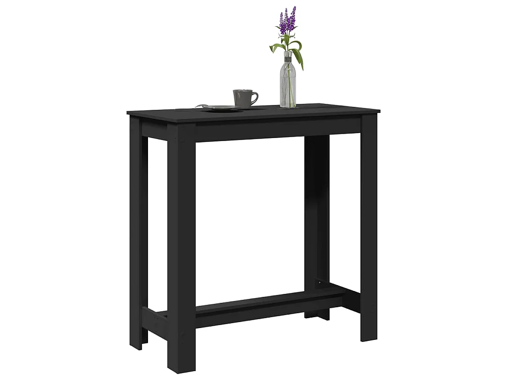 Tavolo da Bar Nero 102x50x103,5 cm in Legno Multistrato