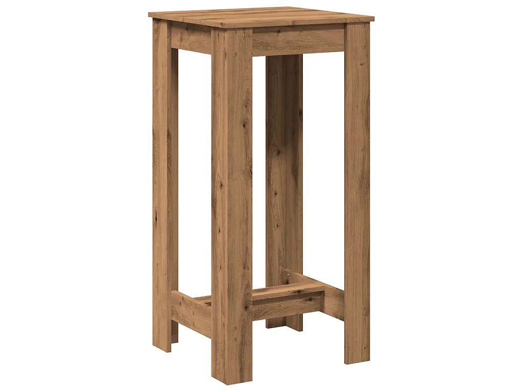 Table de bar chêne artisanal 51x50x103,5 cm bois d'ingénierie