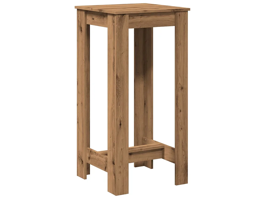 Table de bar chêne artisanal 51x50x103,5 cm bois d'ingénierie