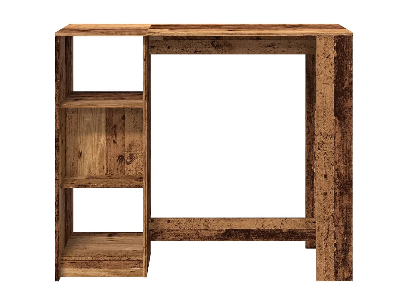 Table de bar avec étagère vieux bois bois d'ingénierie