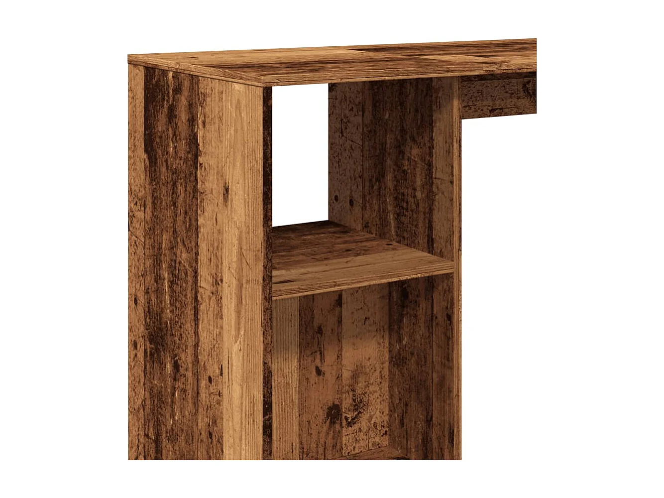 Table de bar avec étagère vieux bois bois d'ingénierie