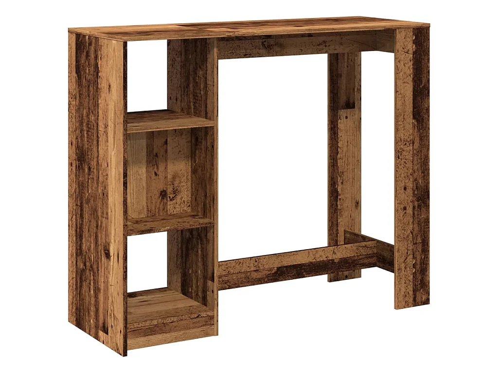 Table de bar avec étagère vieux bois bois d'ingénierie