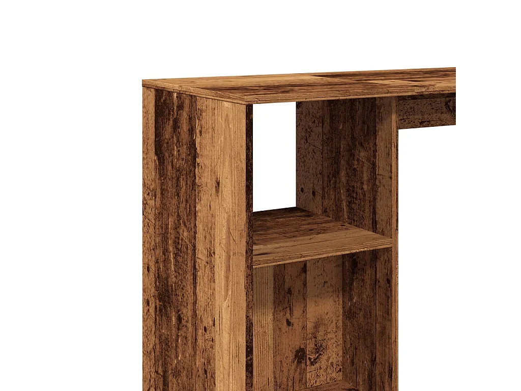 Table de bar avec étagère vieux bois bois d'ingénierie