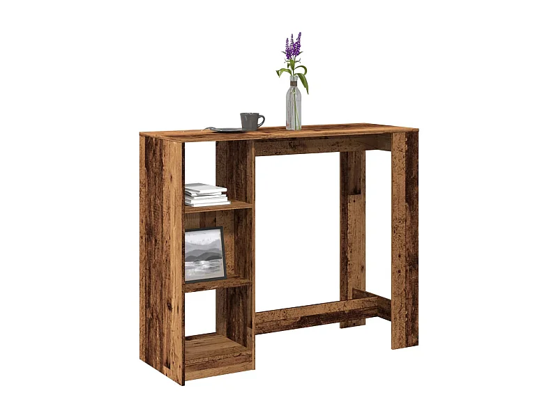 Bartafel met schap 124x46x103,5 cm bewerkt hout oud houtkleurig