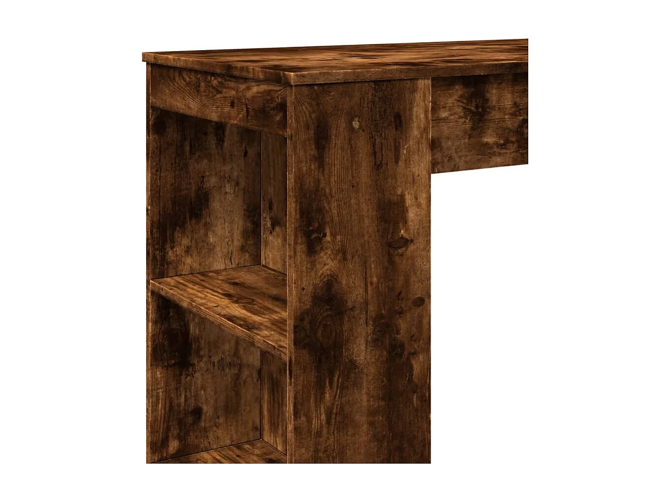Table de bar avec étagères chêne fumé bois d'ingénierie