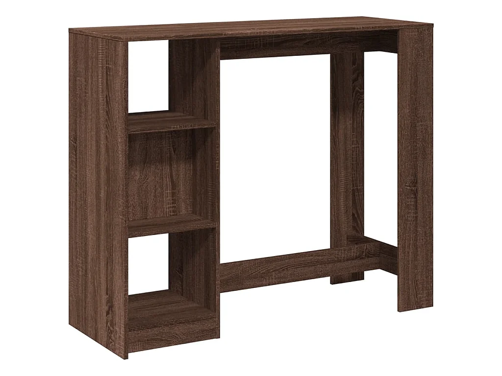 Table de bar avec étagère chêne marron bois d'ingénierie