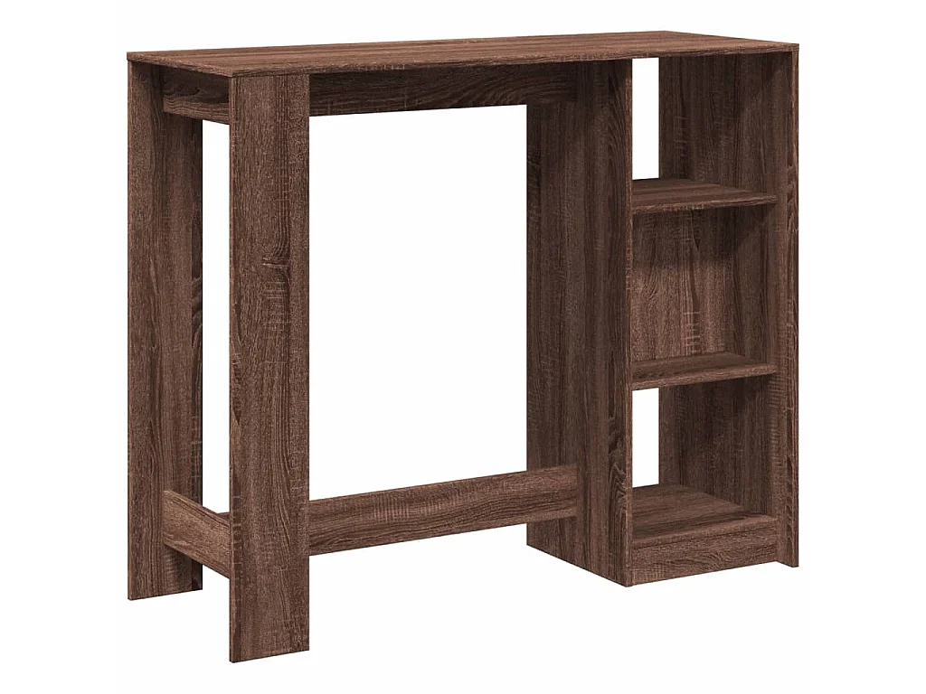 Table de bar avec étagère chêne marron bois d'ingénierie