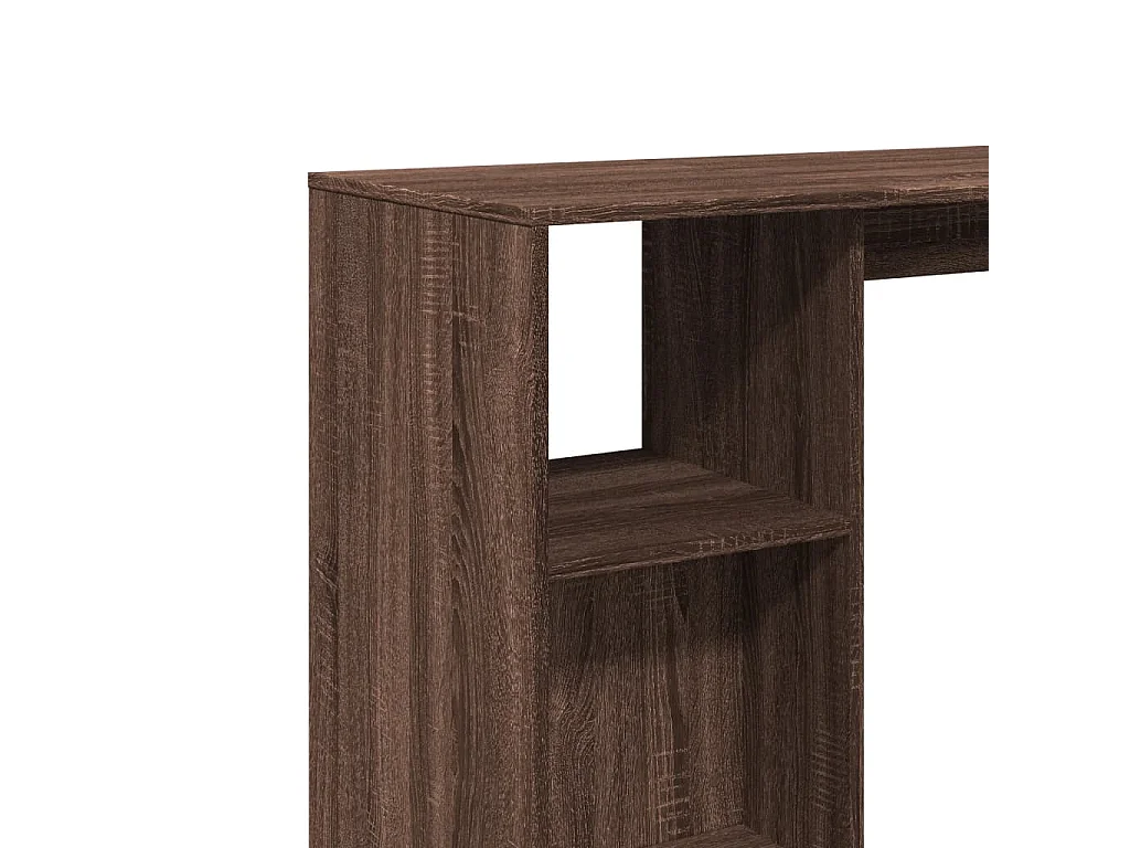 Table de bar avec étagère chêne marron bois d'ingénierie