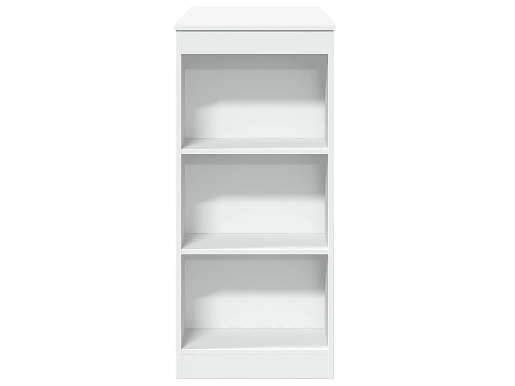 Table de bar avec étagères blanc bois d'ingénierie
