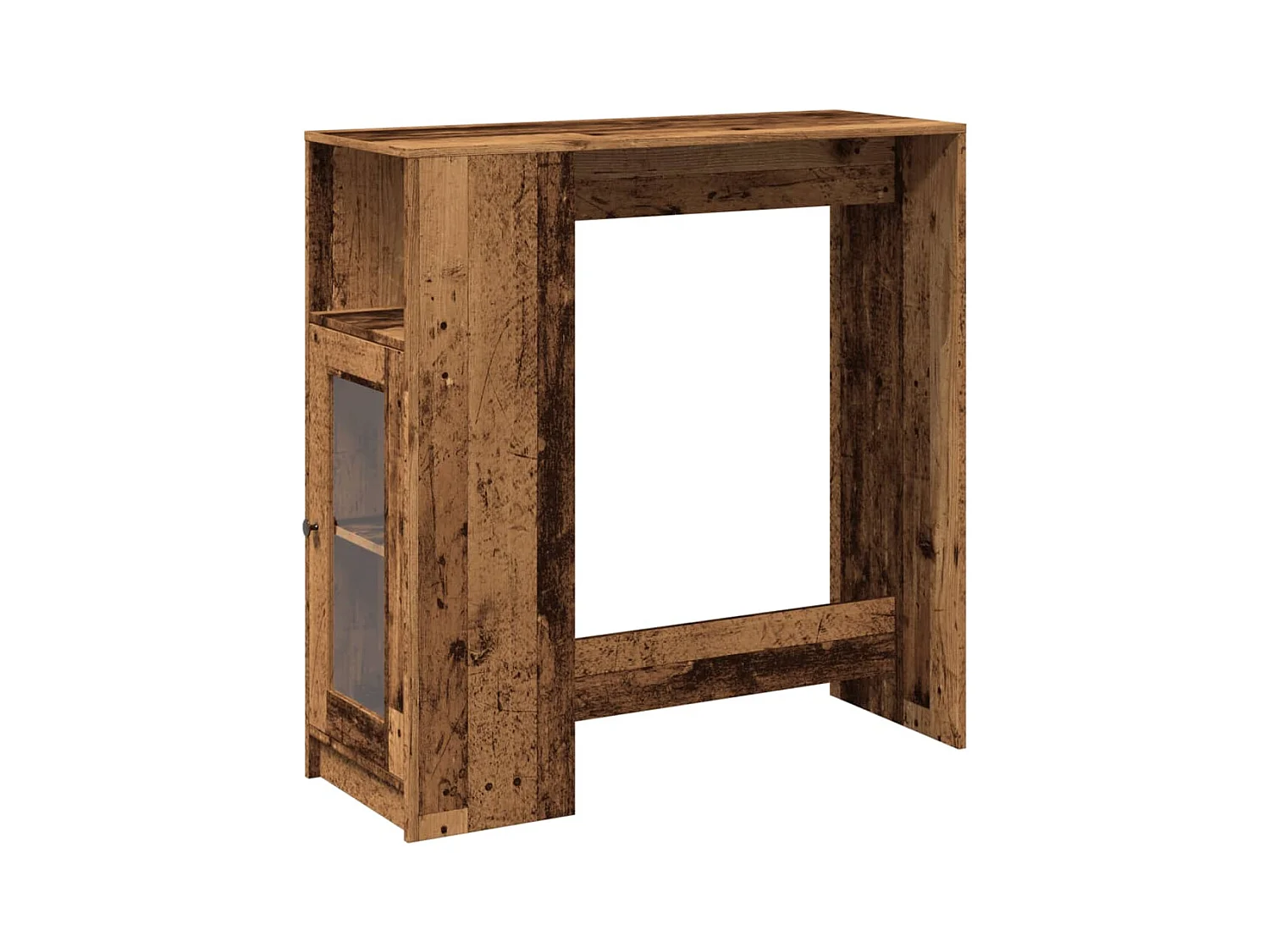 Tavolo Bar con Rastrelliera Antico 101x40x103,5 cm Multistrato