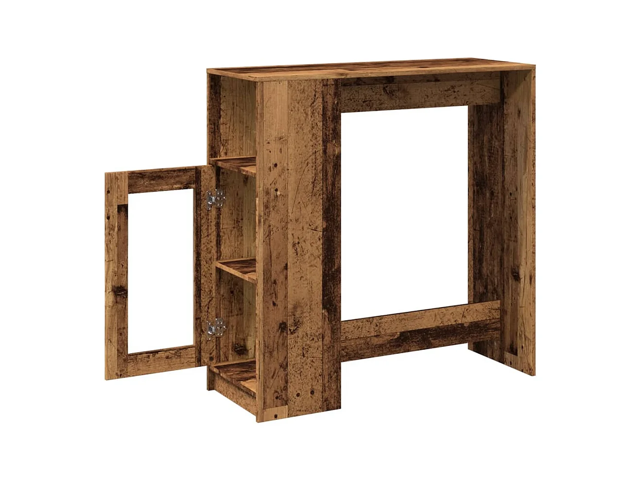 Tavolo Bar con Rastrelliera Antico 101x40x103,5 cm Multistrato