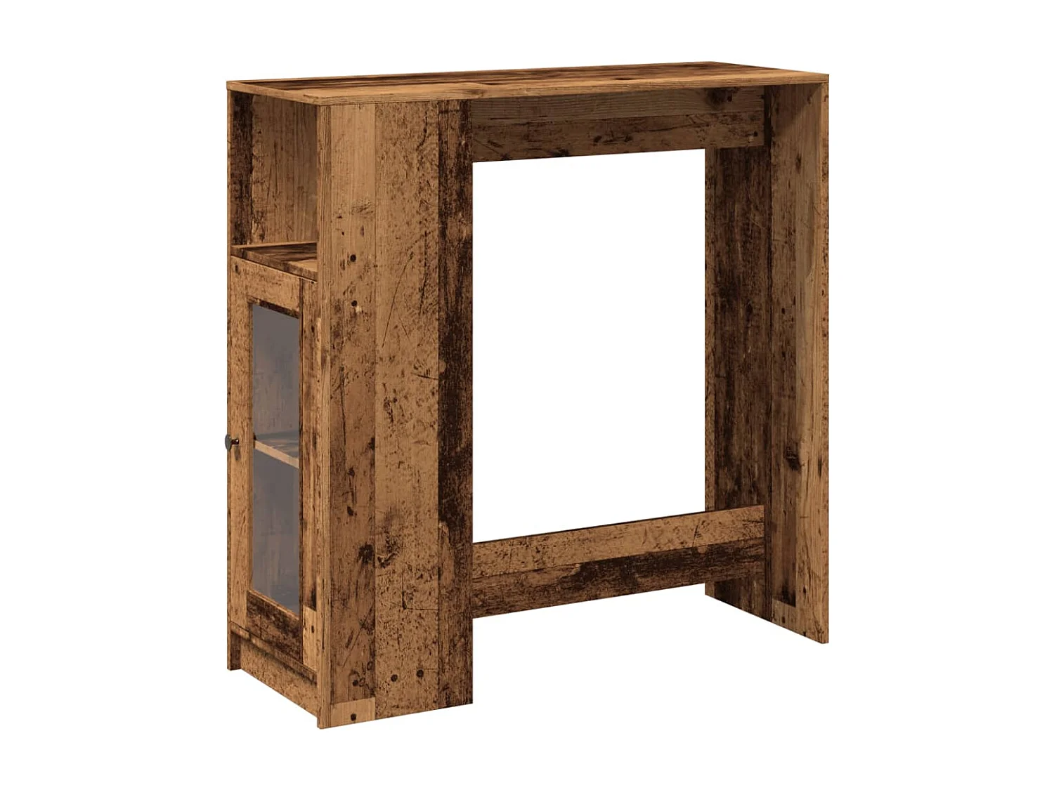 Table de bar avec étagères vieux bois bois d'ingénierie