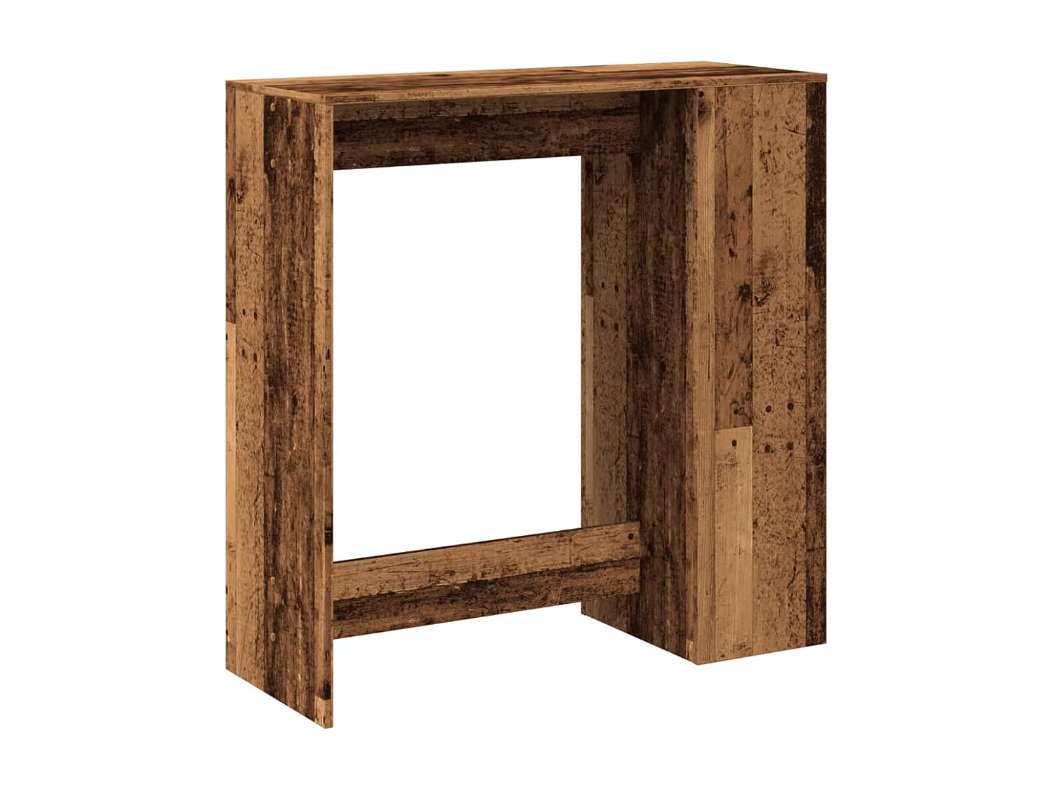 Table de bar avec étagères vieux bois bois d'ingénierie
