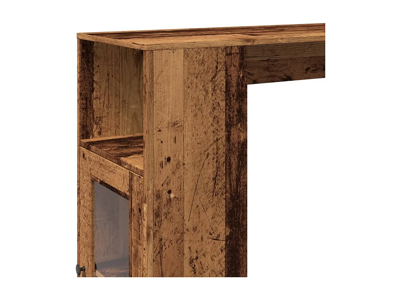 Table de bar avec étagères vieux bois bois d'ingénierie
