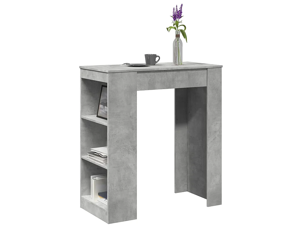 Bartafel met rekken 95x47x103,5 cm bewerkt hout betongrijs