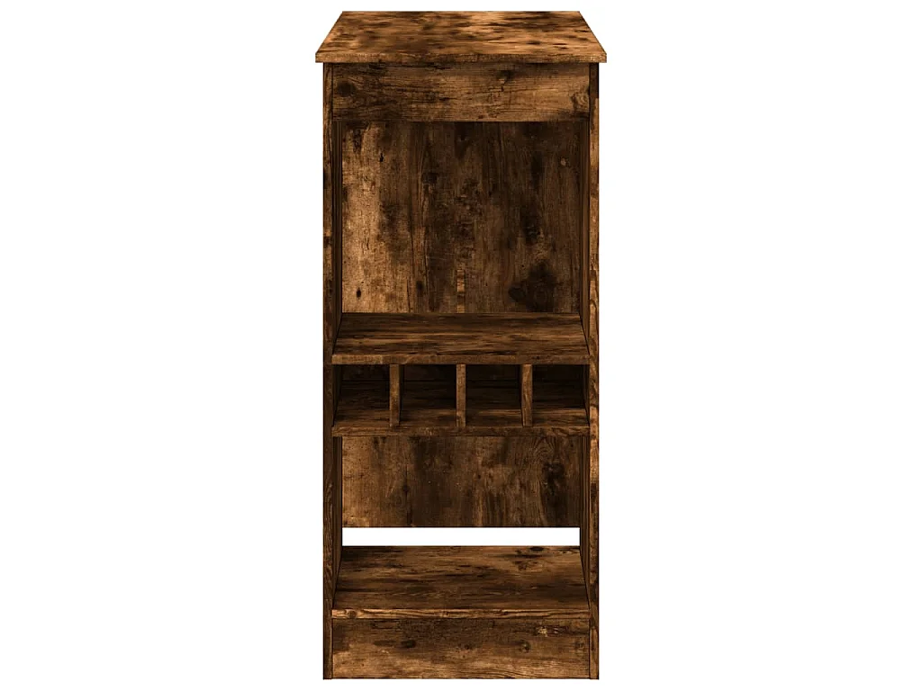 Table de bar avec étagères chêne fumé bois d'ingénierie