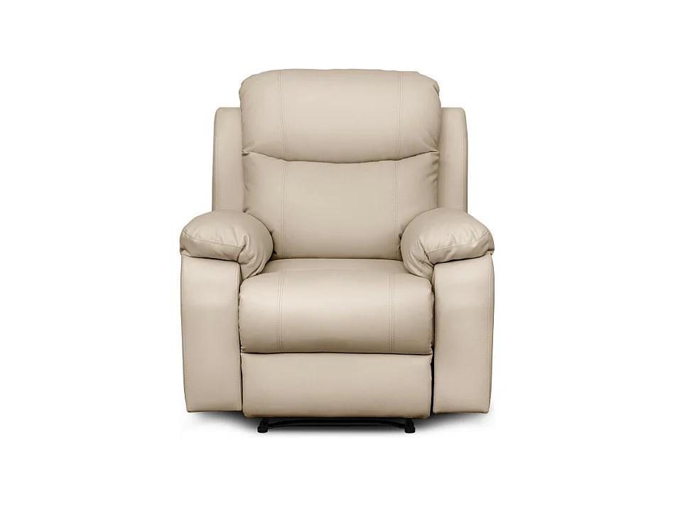 Fauteuil de relaxation électrique Bona en tissu imitation cuir - Beige - L97 x 90 x 100cm - Loungitude