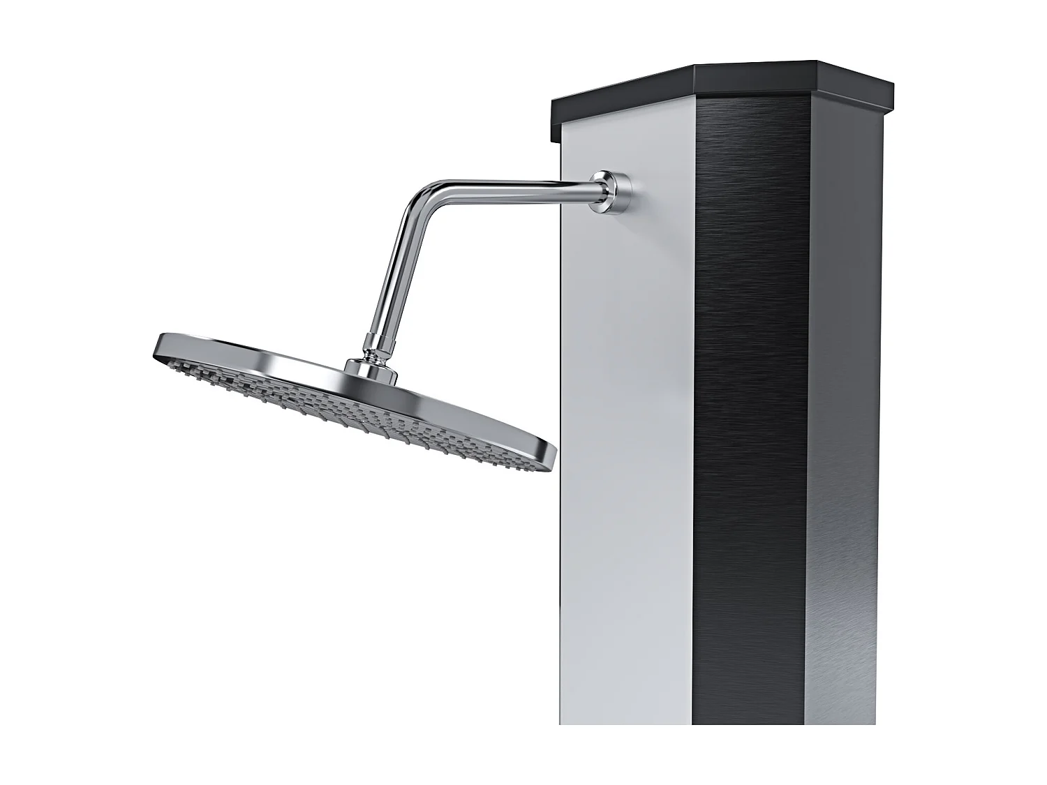 Doccia Solare 35 Litri 220 Cm Per Giardino Piscina Soffione Cromato Getto A Pioggia Con Regolatore Temperatura E Doccetta Per Piedi Attacco Per Tubo