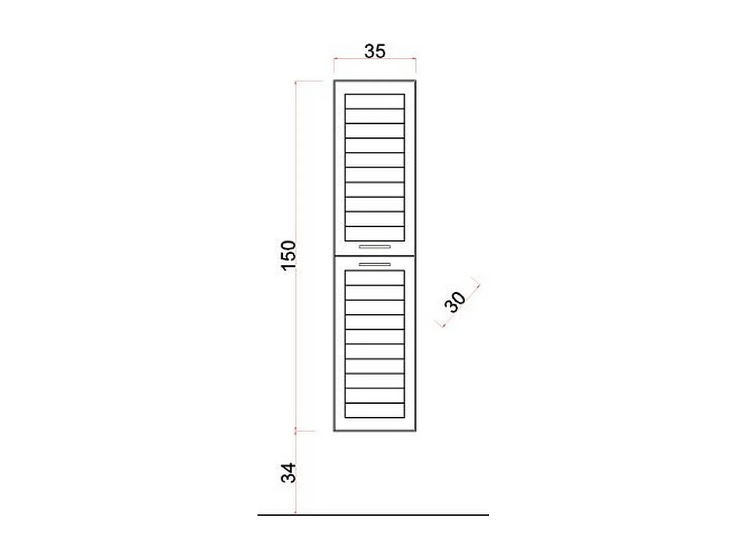Szafka Łazienkowa Na Cokole Vintage, Biały, 30x35x150 cm, Epikasa