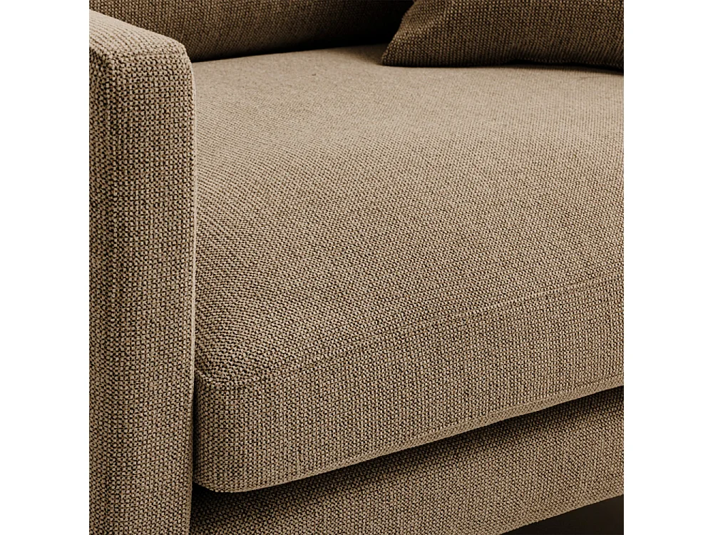 Villabon - Fauteuil XL en tissu pieds épingles noirs - Caramel chiné