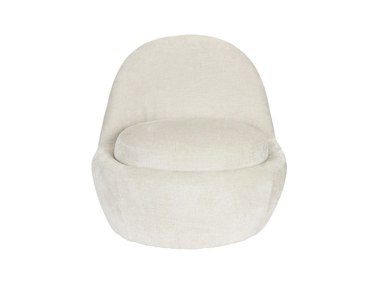 Nash - Fauteuil en velours - Écru
