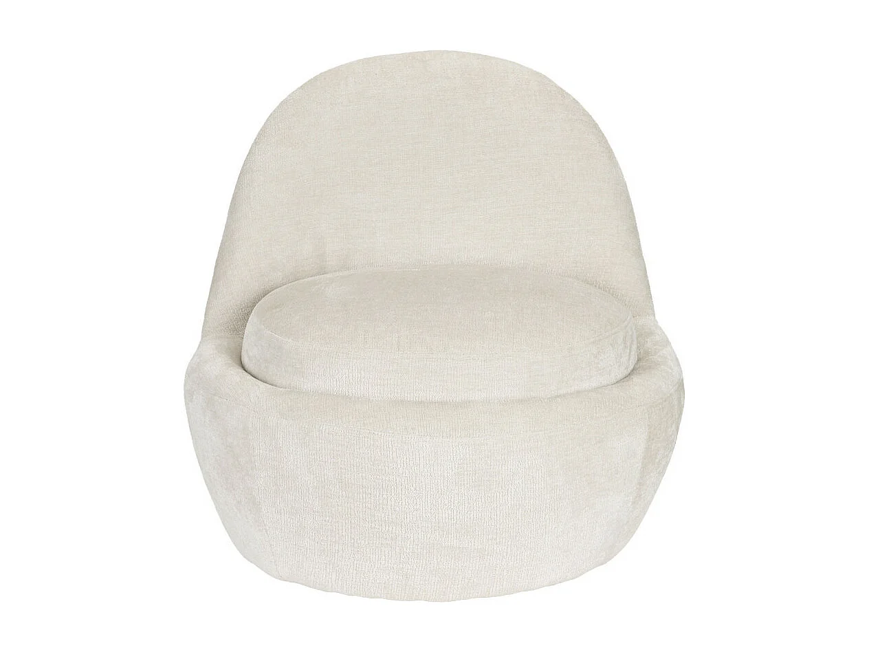 Nash - Fauteuil en velours - Écru