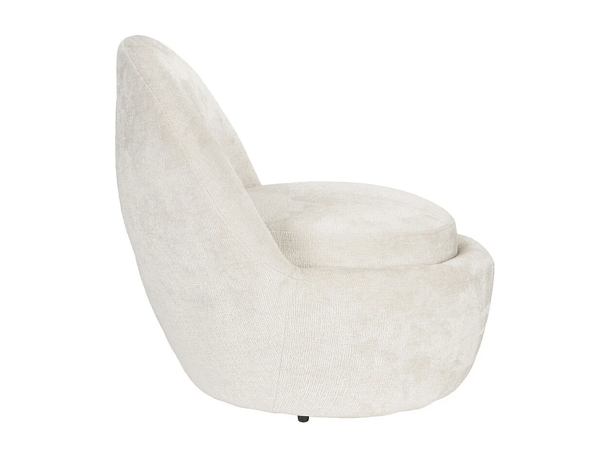 Nash - Fauteuil en velours - Écru