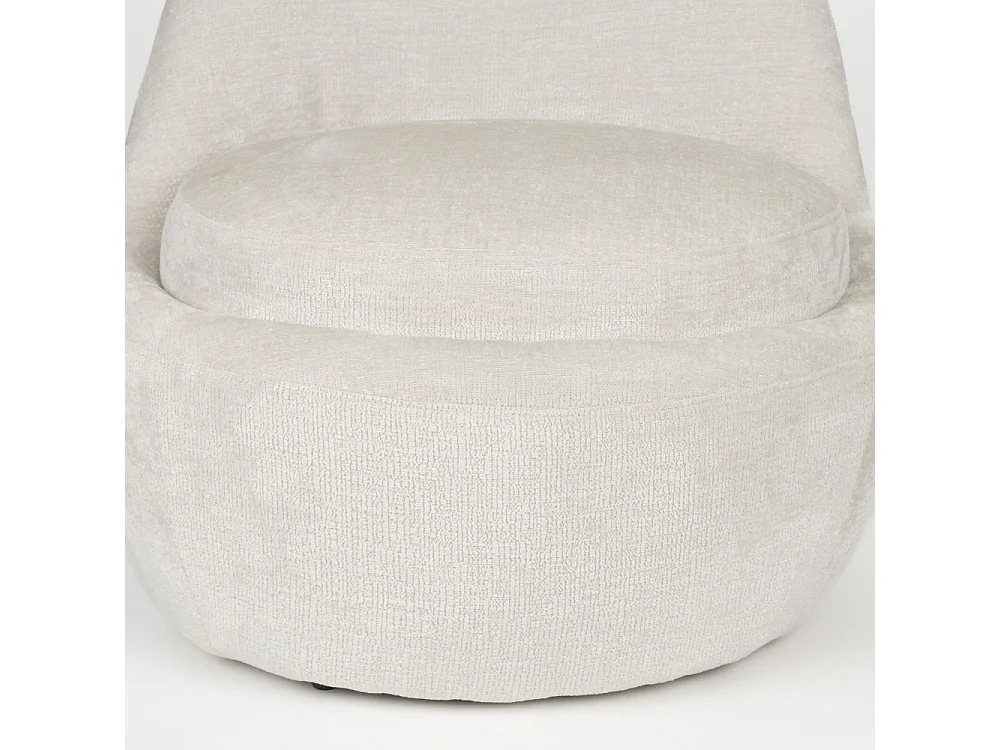 Nash - Fauteuil en velours - Écru