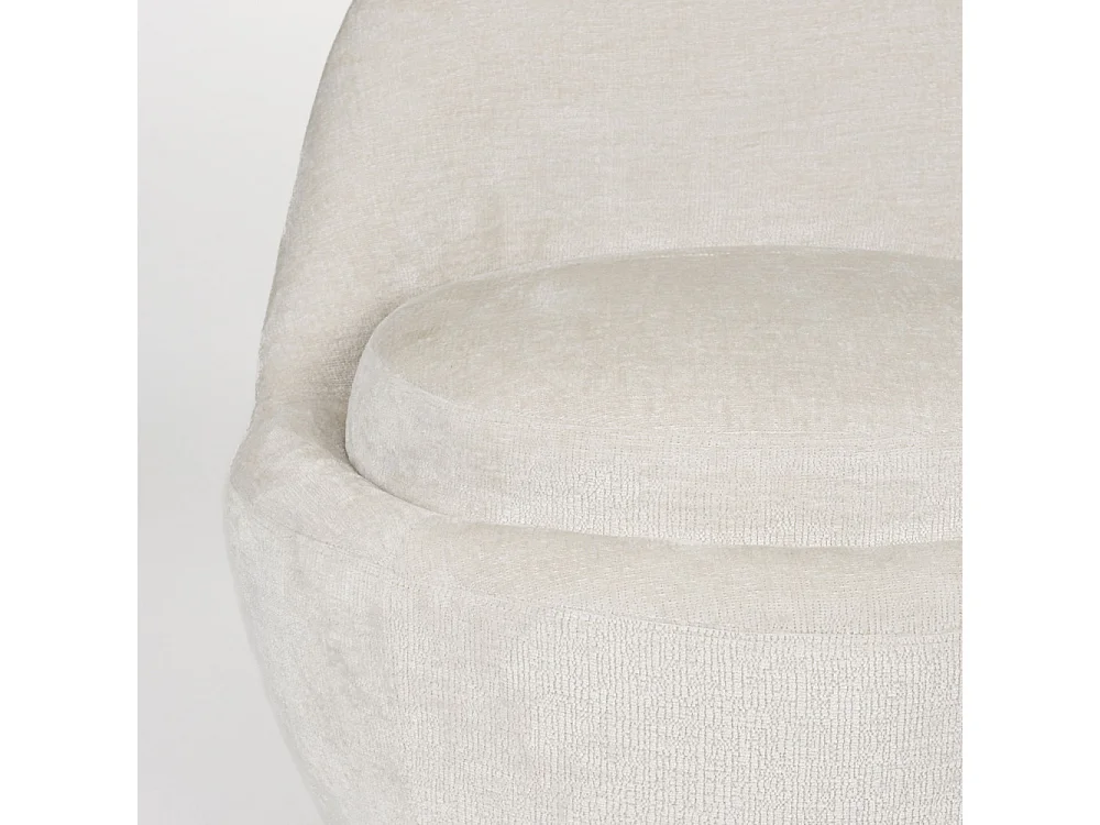 Nash - Fauteuil en velours - Écru