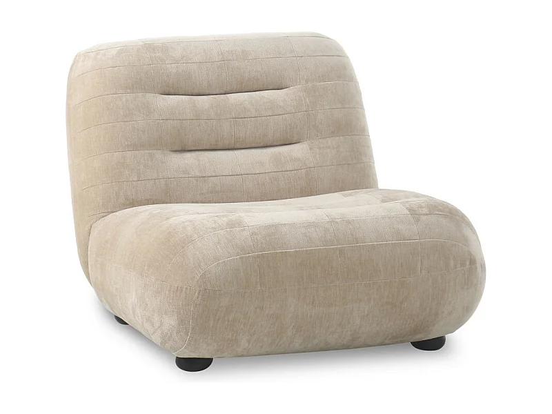 Wyatt - Fauteuil en velours et bois - Beige