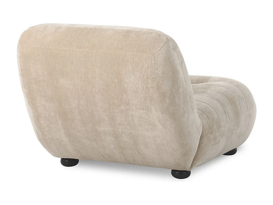 Wyatt - Fauteuil en velours et bois - Beige