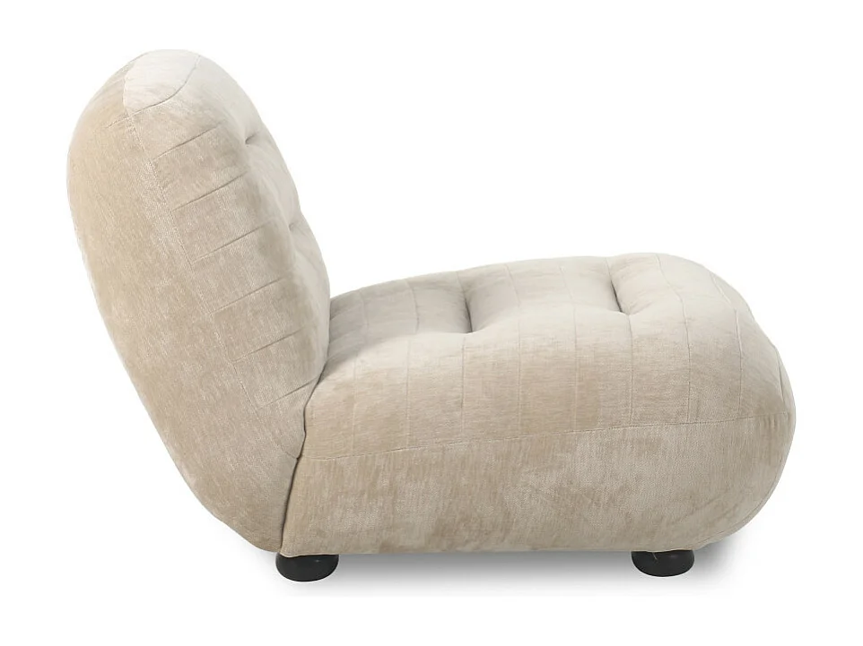 Wyatt - Fauteuil en velours et bois - Beige