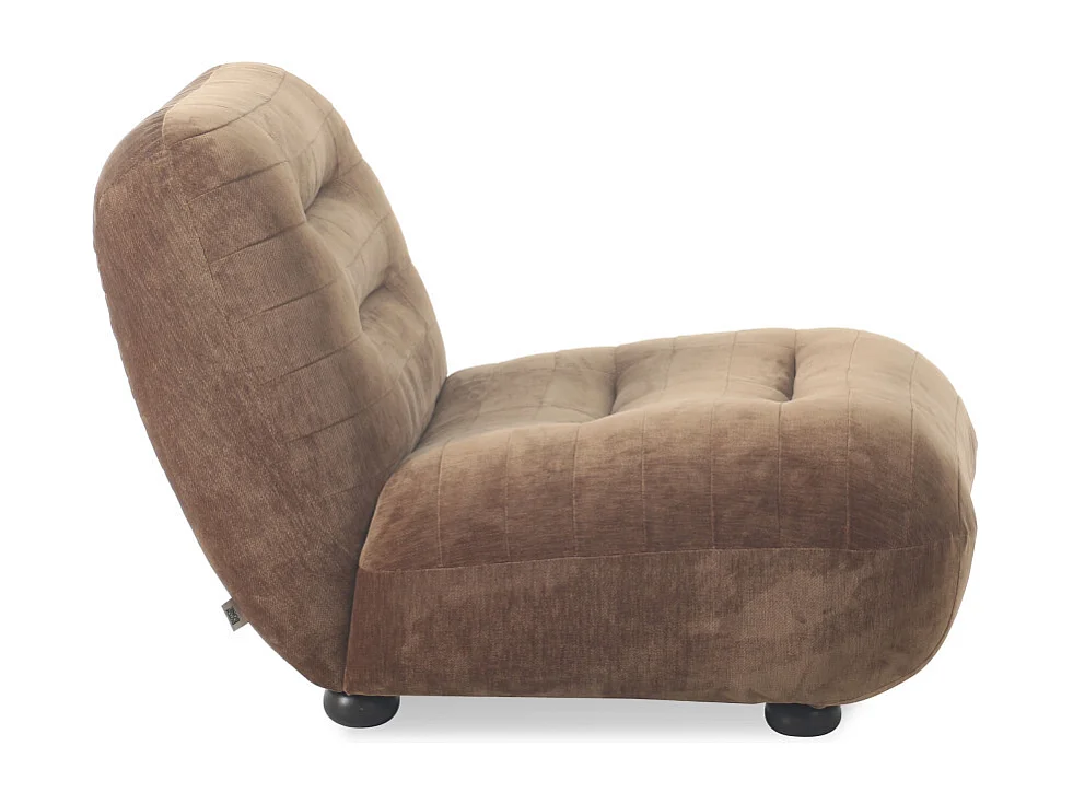 Wyatt - Fauteuil en velours et bois - Marron