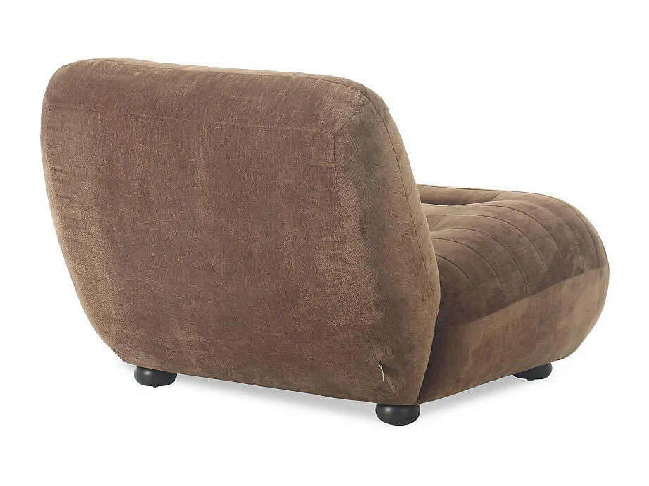 Wyatt - Fauteuil en velours et bois - Marron