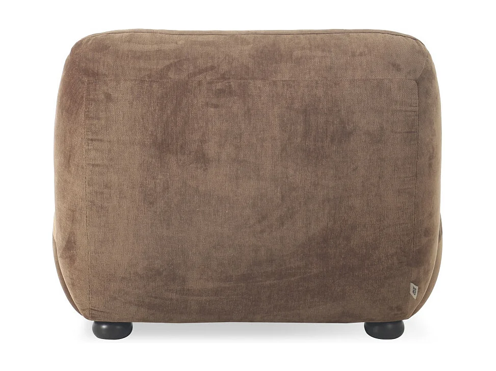 Wyatt - Fauteuil en velours et bois - Marron