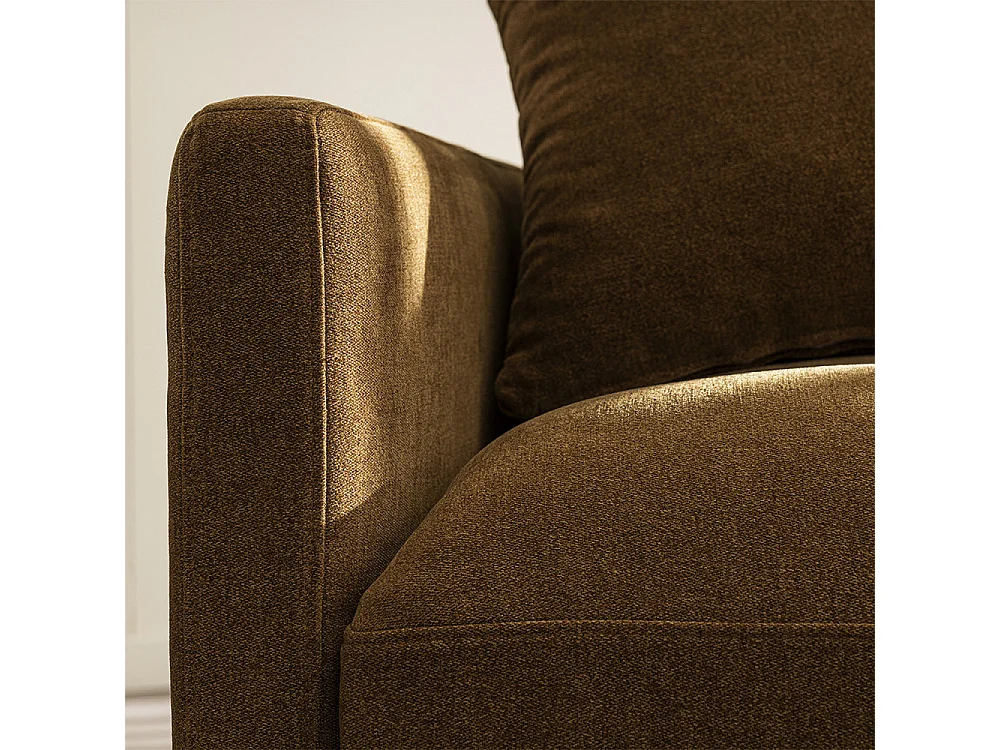 Villabon - Fauteuil XL en tissu pieds épingles noirs - Bronze