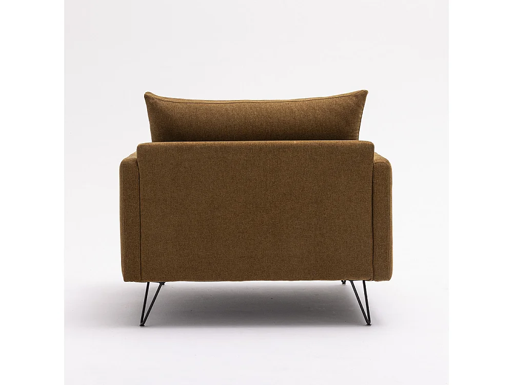 Villabon - Fauteuil XL en tissu pieds épingles noirs - Bronze