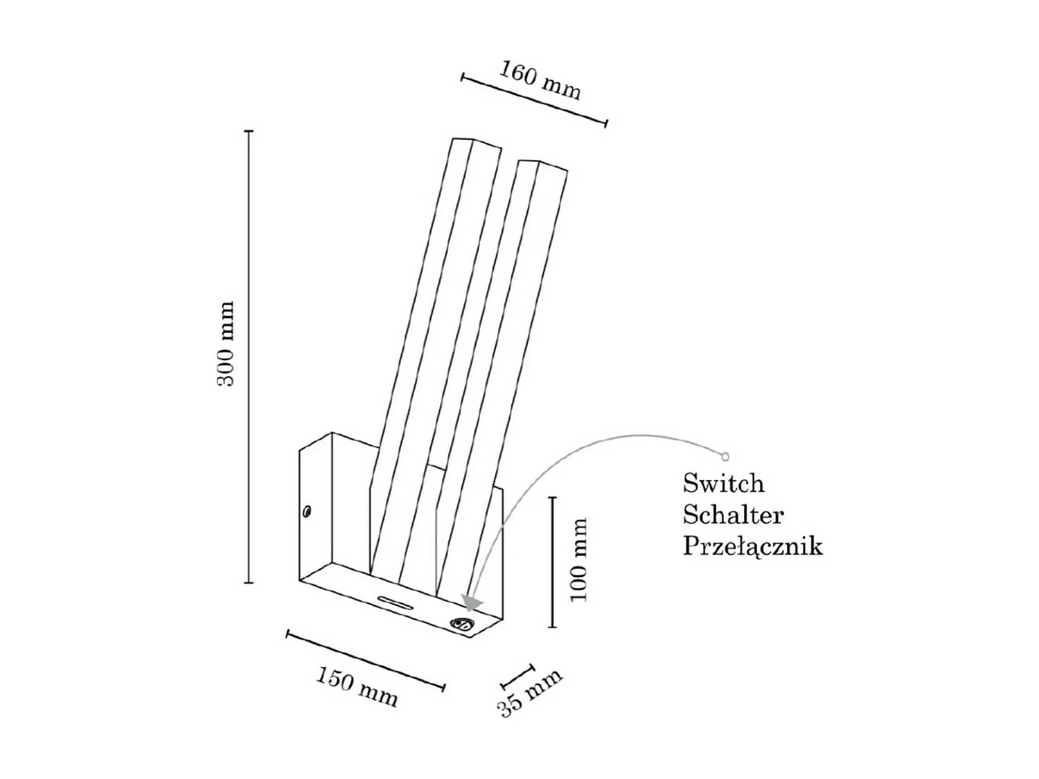 Applique Martinica, Marron, 15x16x30 cm, EPIKASA