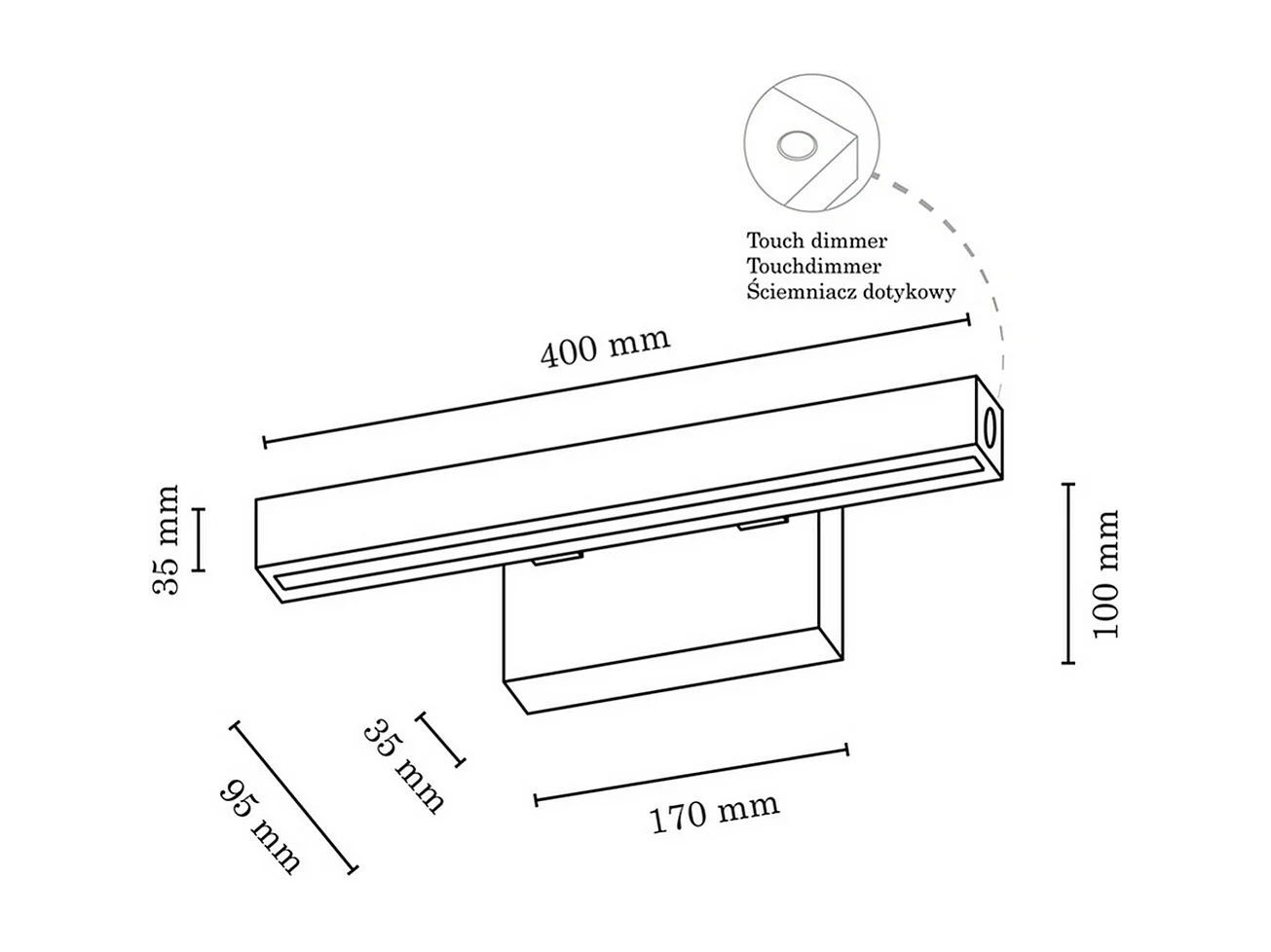 Applique Colorado, Marron, 40x9,5x10 cm, EPIKASA