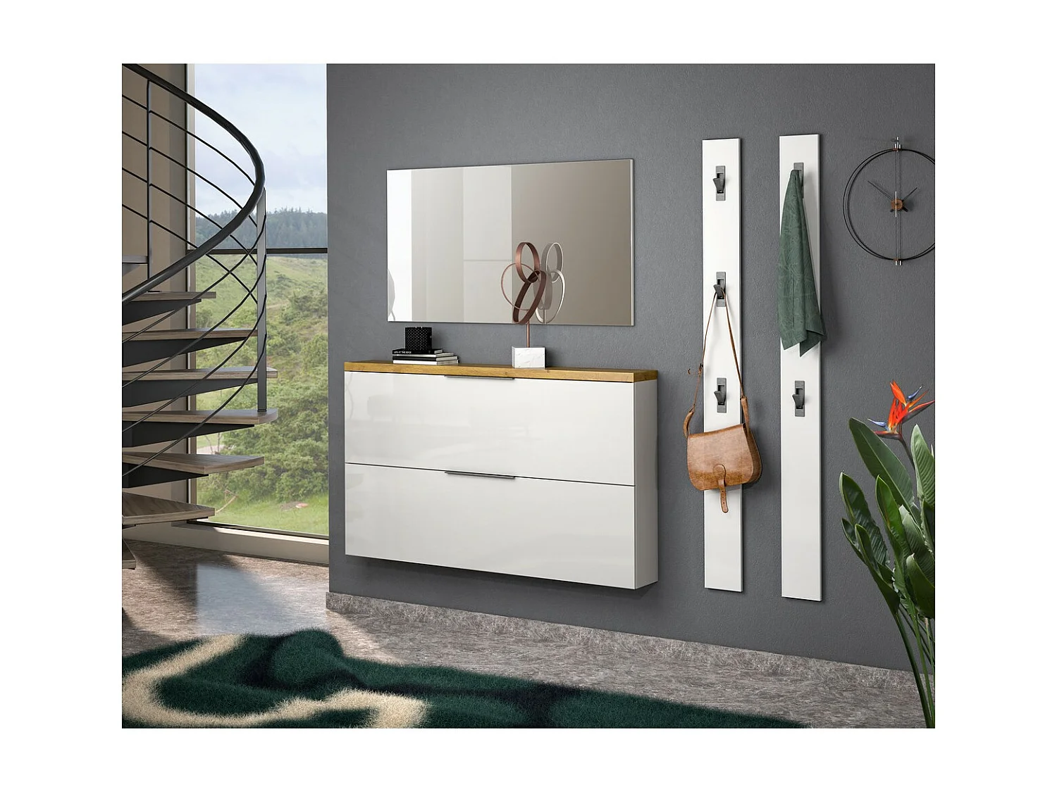 Wieszak ścienny Idea24, Biały, 15x2x170 cm, Seven Design