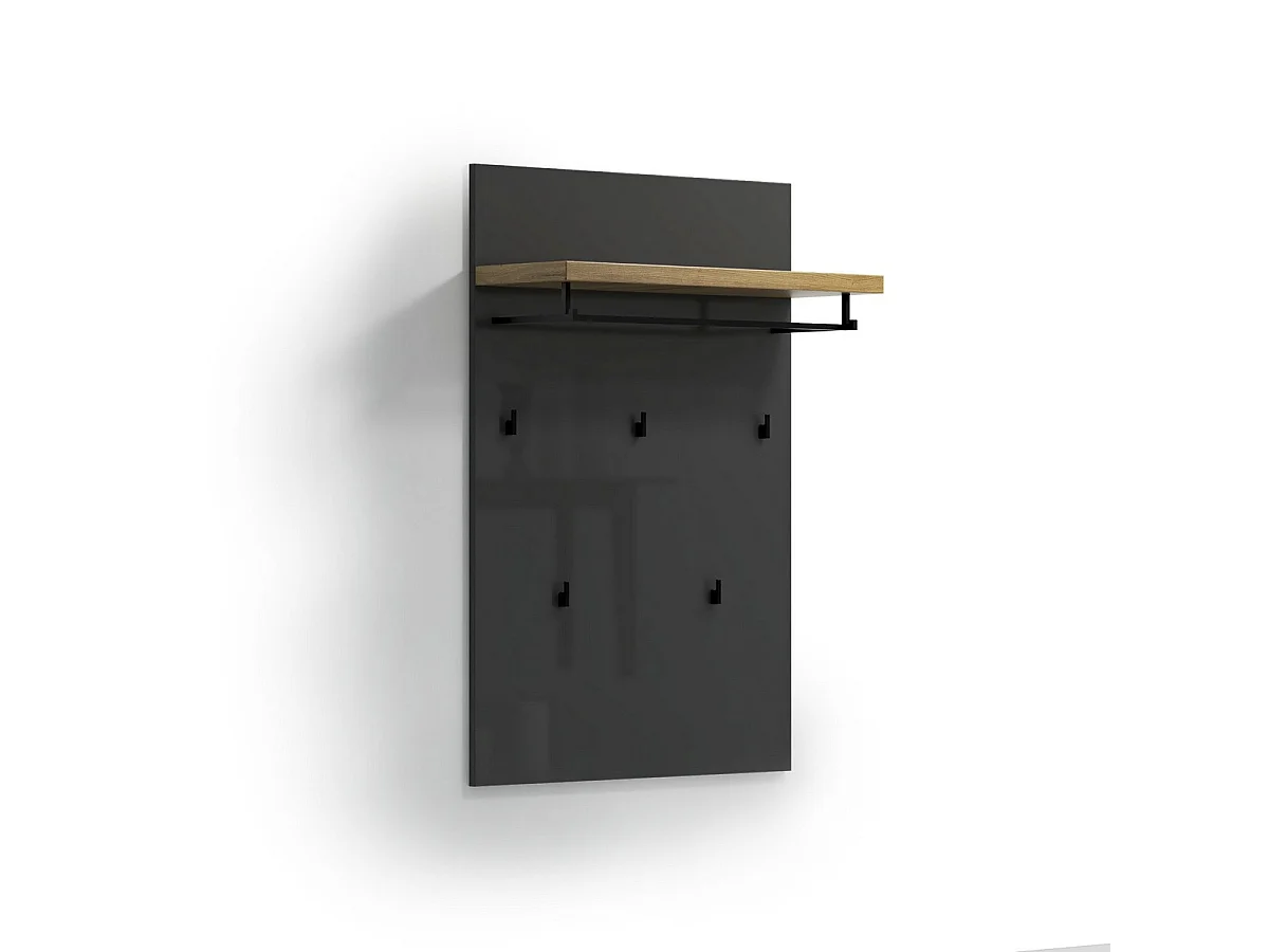 Porte-Manteau Murale Idea, Anthracite, 80x28x115 cm, Epikasa