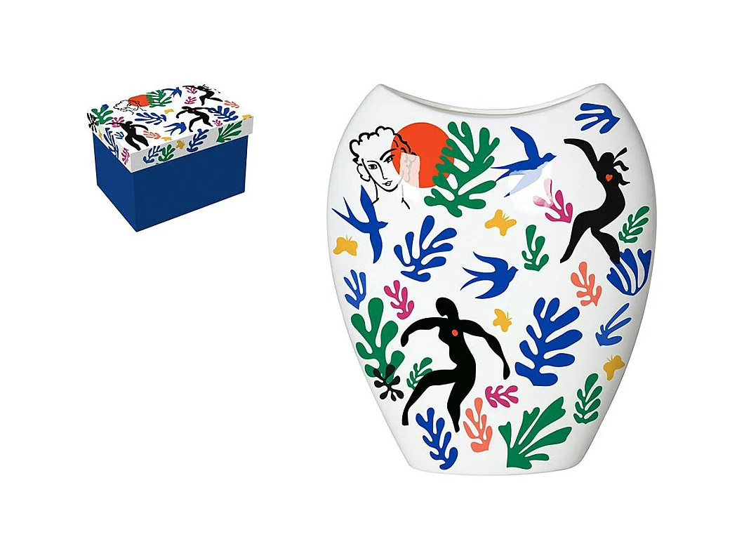 Vase blanc décor Matisse 20x25 cm