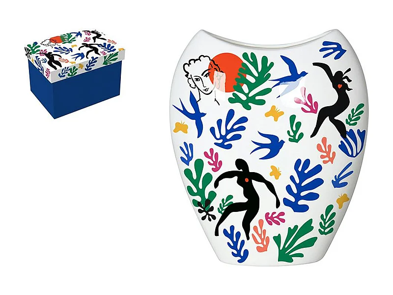 Vase blanc décor Matisse 20x25 cm