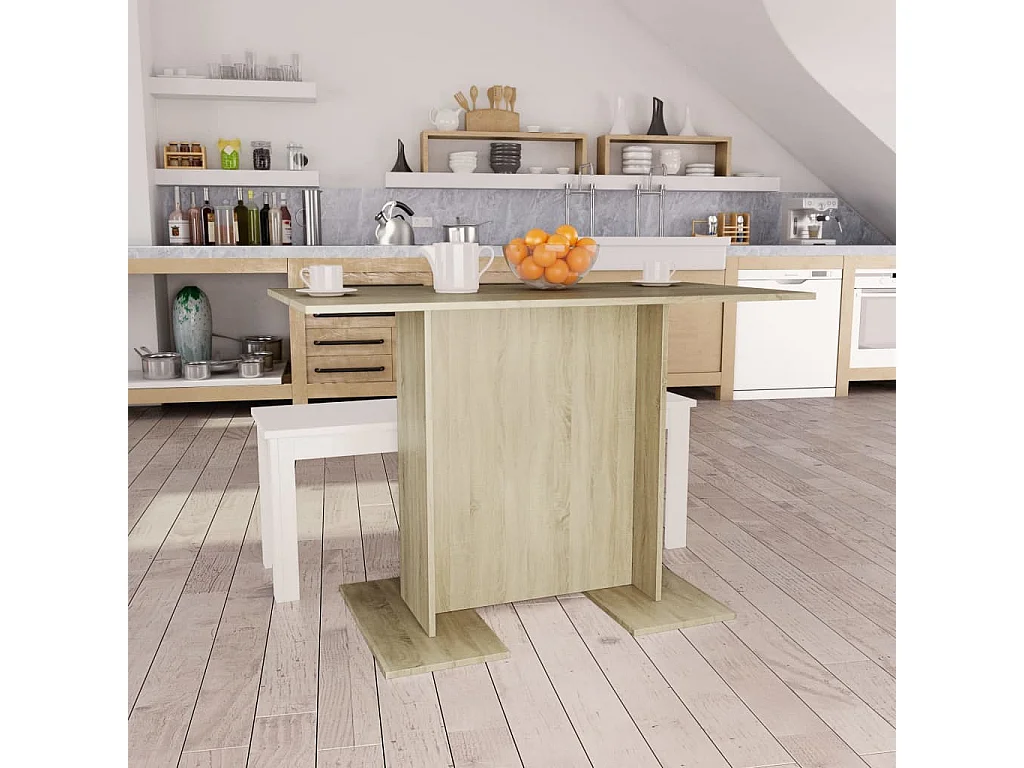 Eettafel 110x60x75 cm bewerkt hout sonoma eikenkleurig