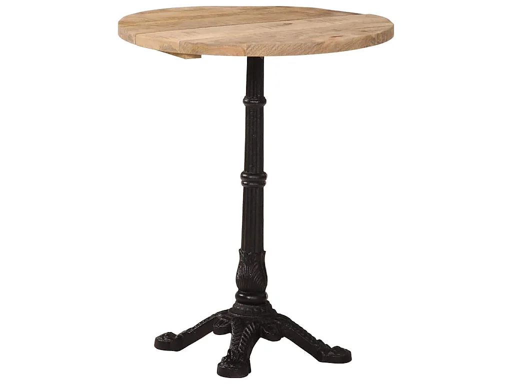 Tavolino da Bistrot Ø60x76 cm in Legno di Mango Grezzo