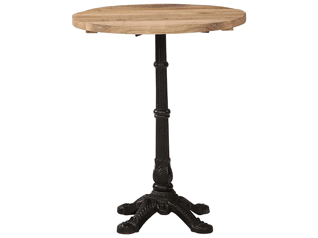 Tavolino da Bistrot Ø60x76 cm in Legno di Mango Grezzo