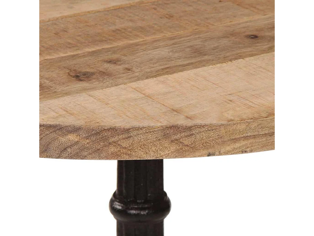 Tavolino da Bistrot Ø60x76 cm in Legno di Mango Grezzo